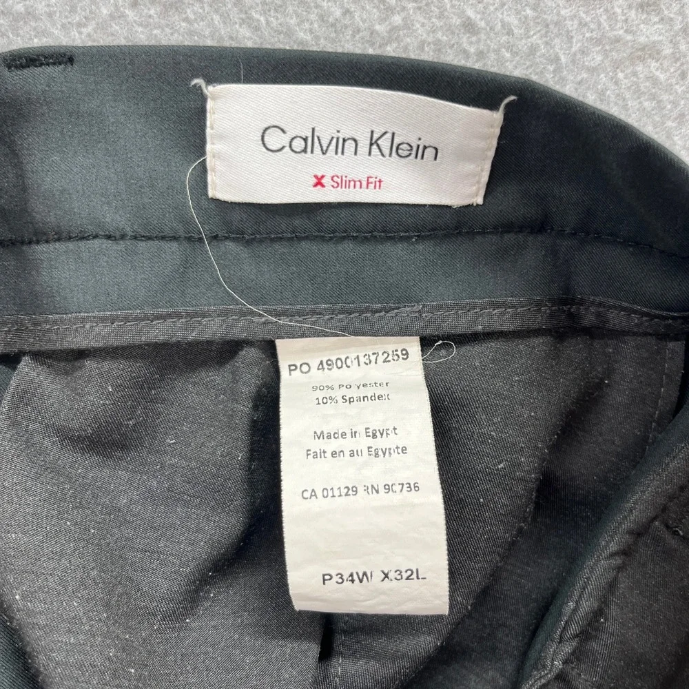 Calvin Klein Trousers Mens 34x32 Slim Gray Stretch Performance Tech Golf Modern